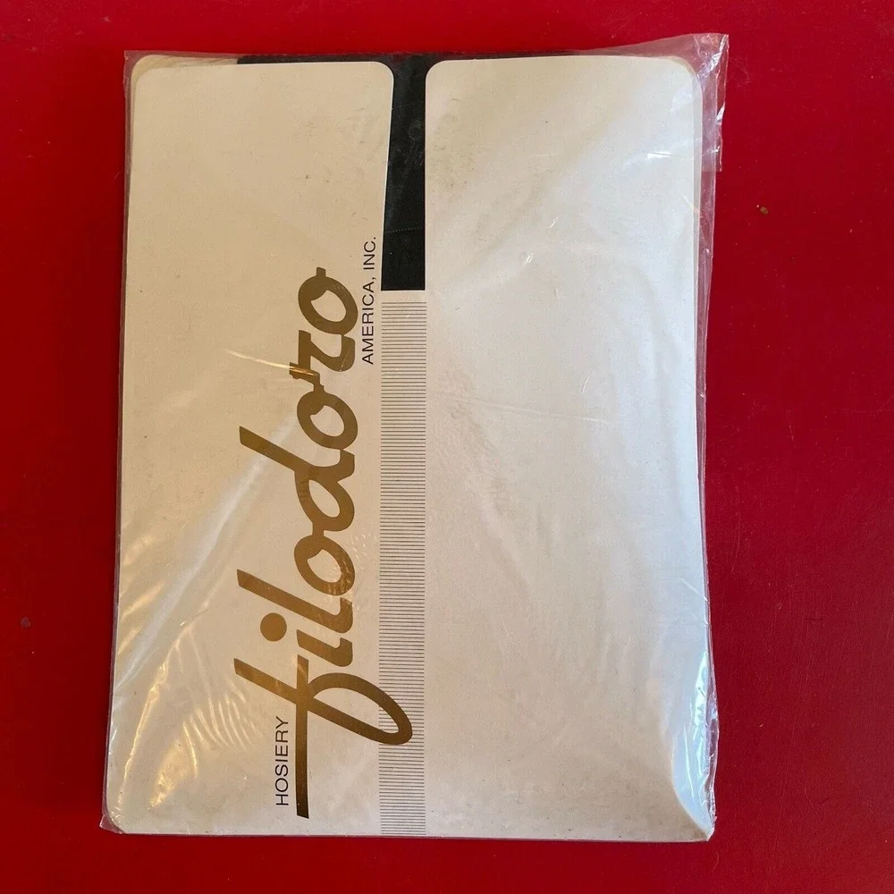 Filodoro‎ Black Fishnet Vintage Size 3/4 Nero Made In Italy Pantyhose